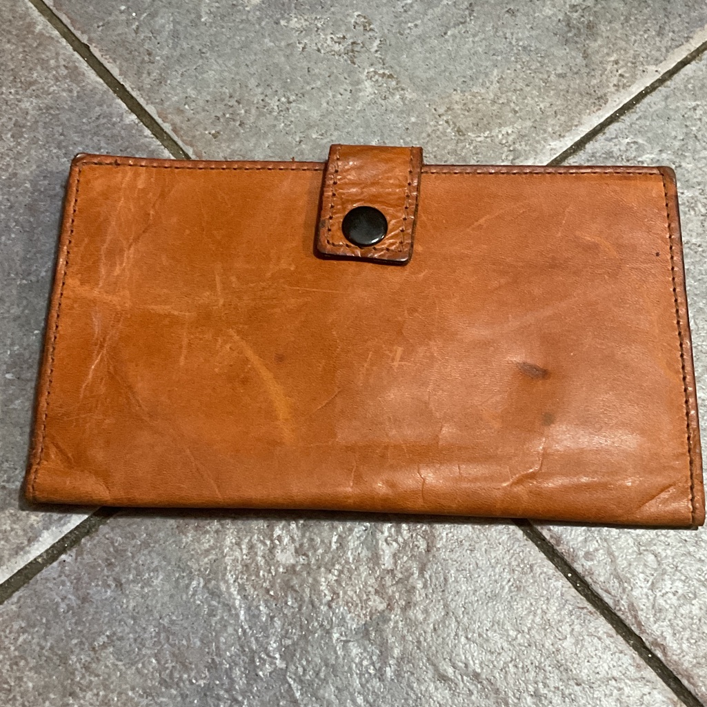 Tan Leather Vintage Passport Holder